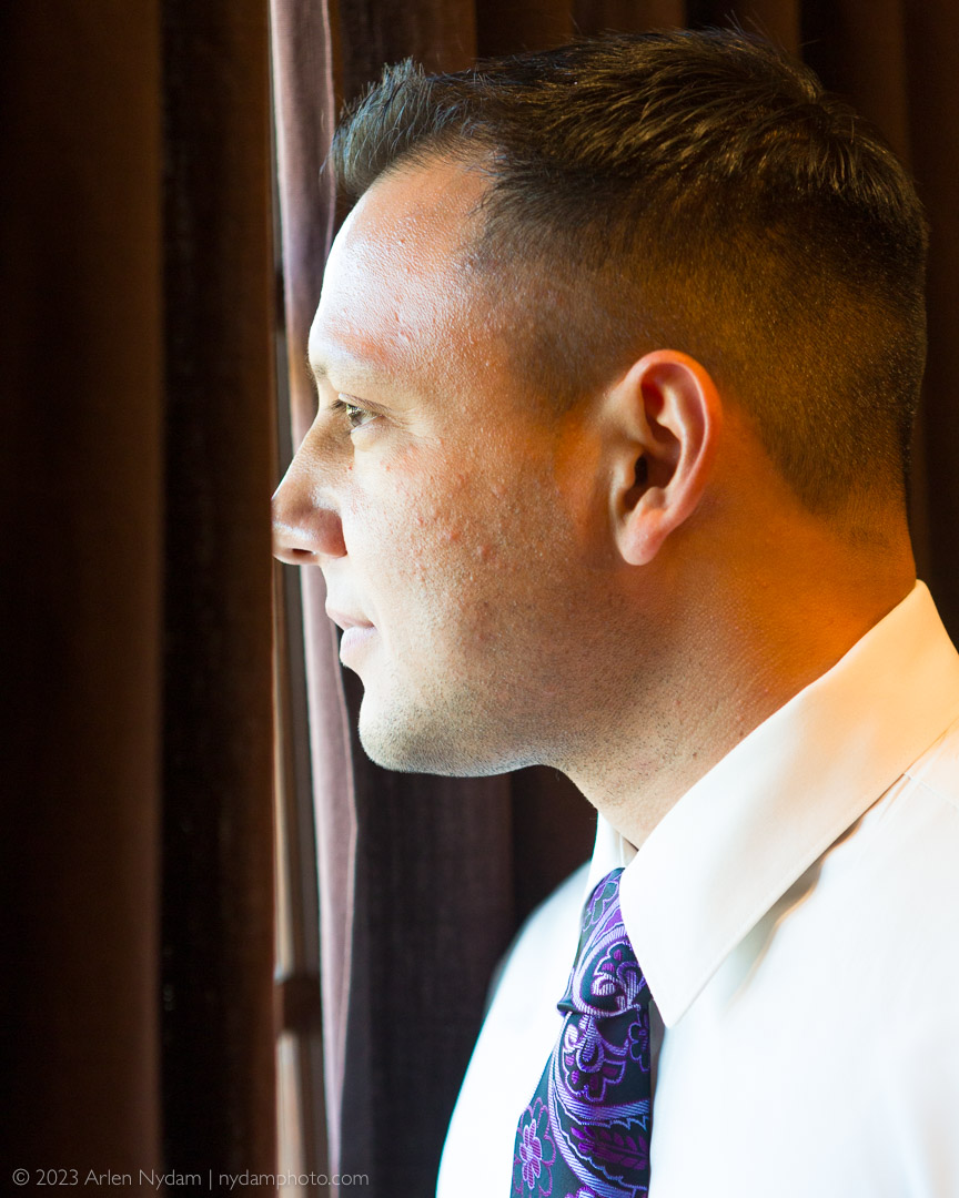 A groom getting ready before his wedding
