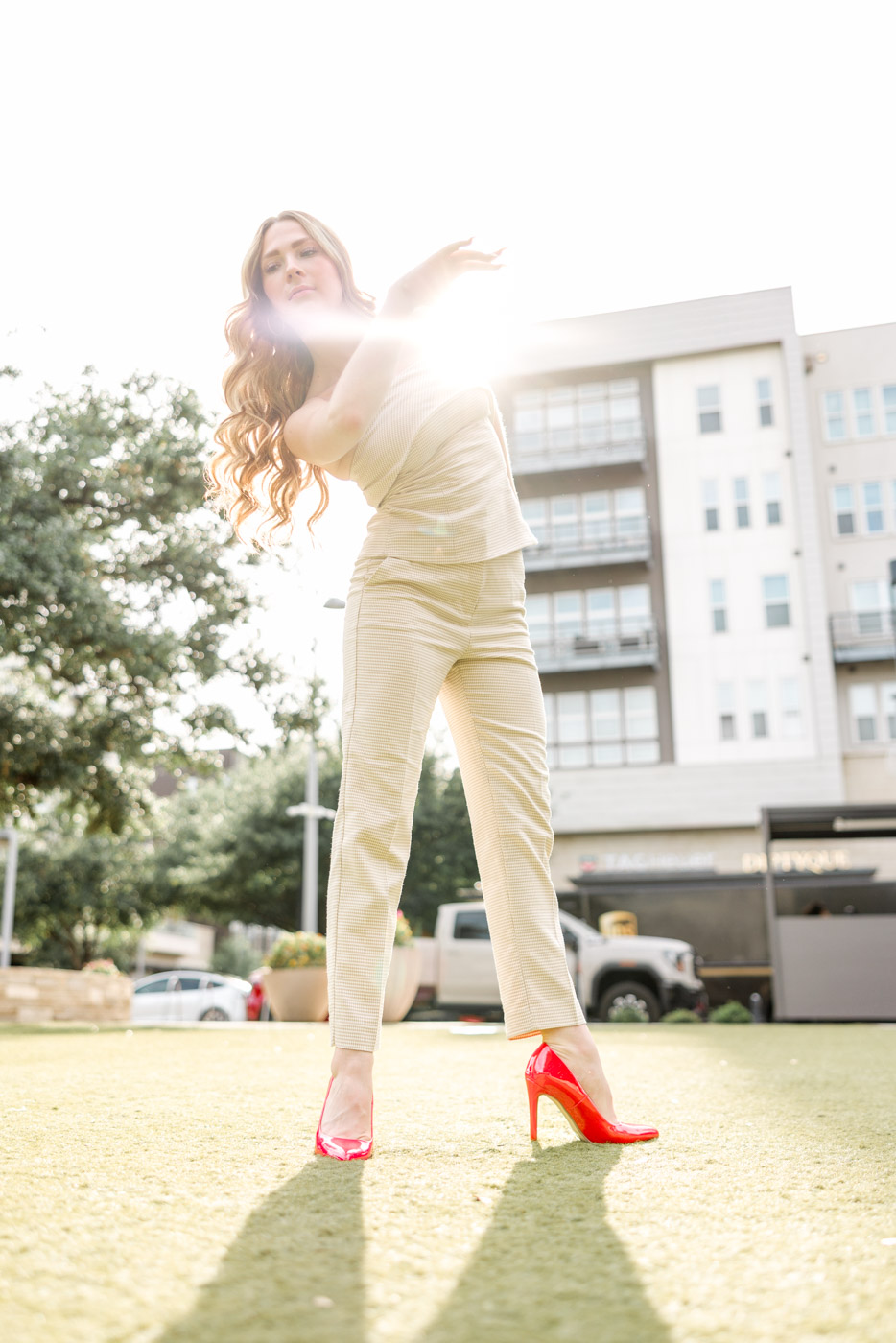 Brynley wearing her dancing shoes, Class of 2027 portraits