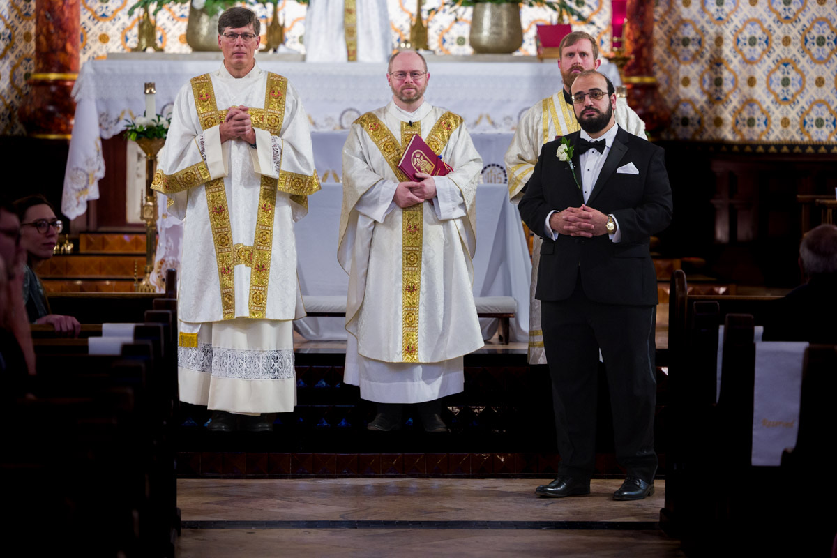 Laura and Joseph's wedding ceremony at St Mary Cathedral