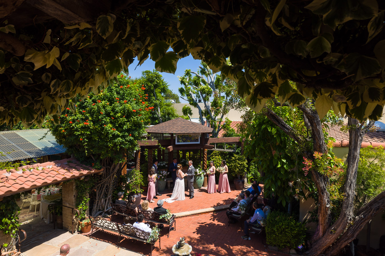 Jim and Anna's garden courtyard wedding ceremony
