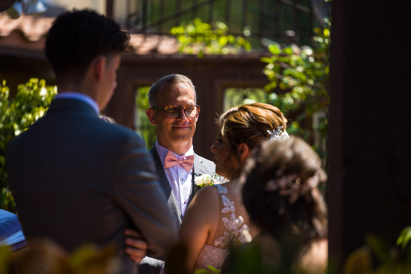 Exchange of vows in the garden courtyard