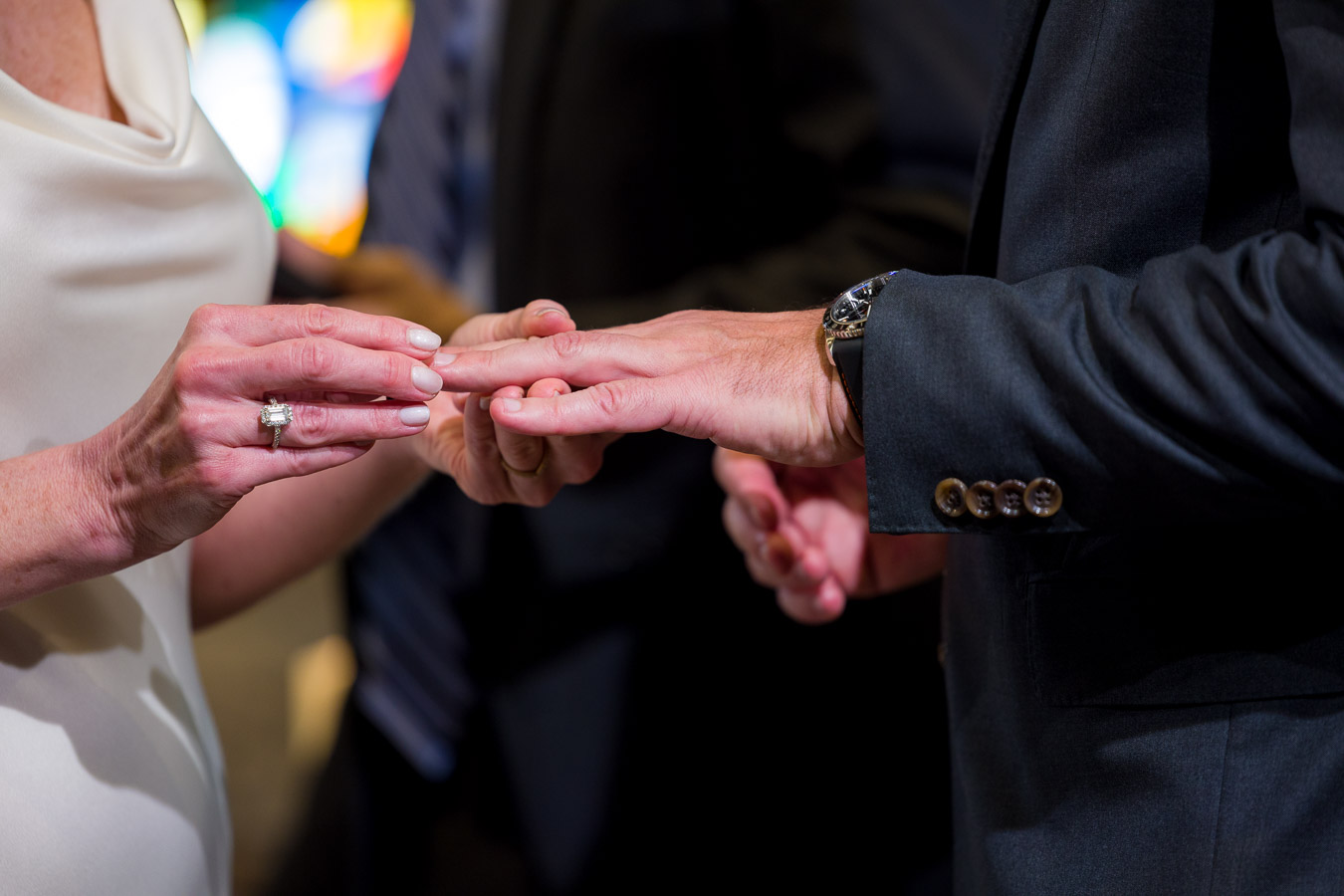 Exchange of vows at Westlake Church wedding