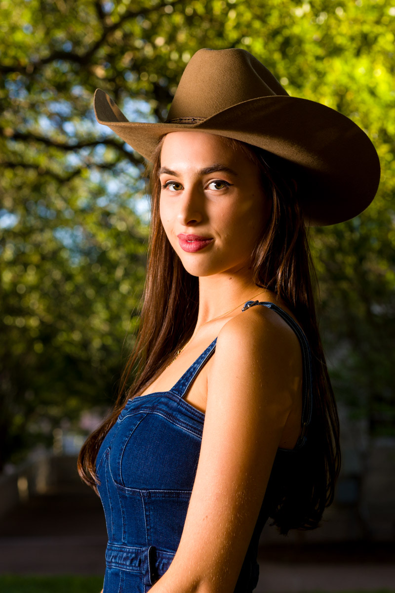 A senior portrait during a seasonal group shoot