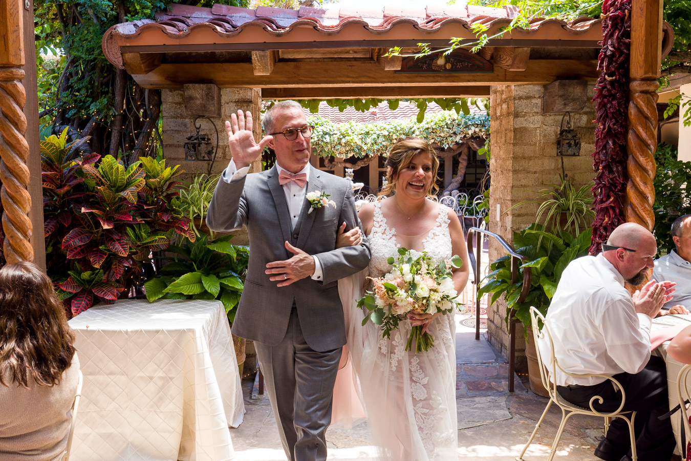 Jim and Anna's garden wedding ceremony, Santa Ana, California