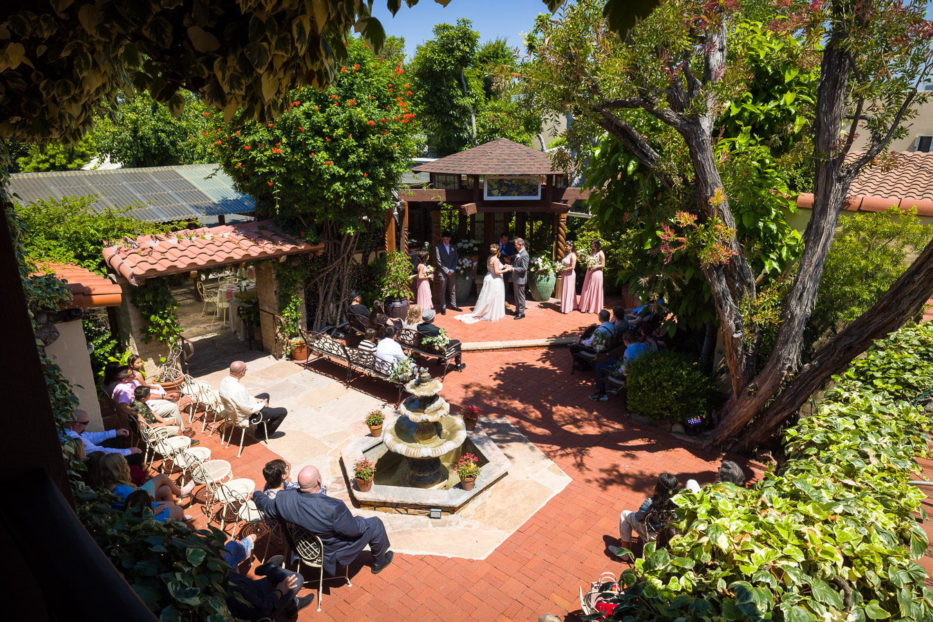 Garden wedding ceremony, Santa Ana, California, Nydam Photography